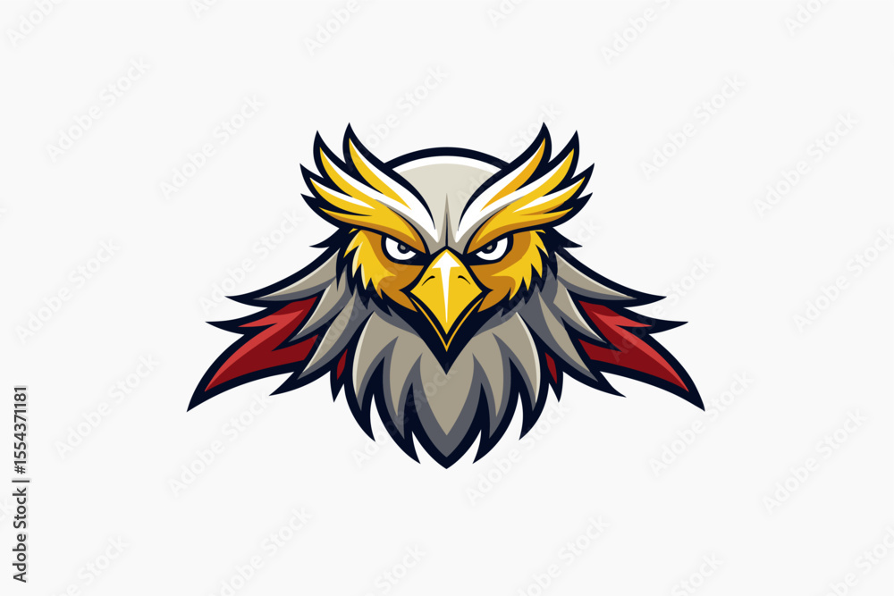 Fototapeta premium eagle head with flag