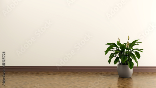 Large luxury modern bright interiors Living room mockup illustration 3D rendering image