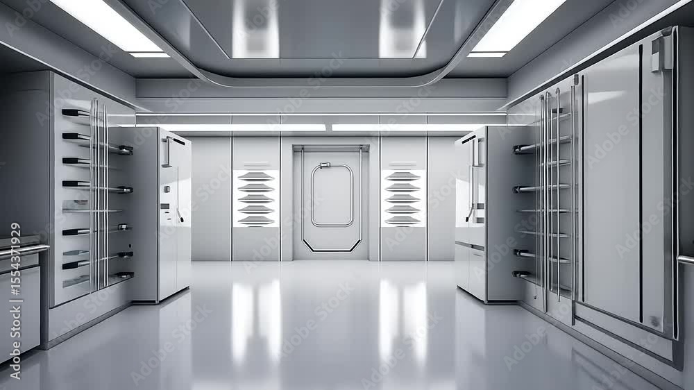 Futuristic Laboratory Interior Design: Sterile White Spaceship Lab Futuristic Laboratory Interior Design: Sterile White Spaceship Lab