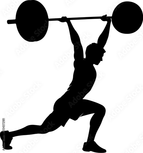silhouette of a man exercising with dumbbells