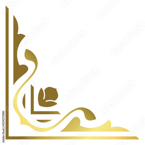 Golden corner, vintage equal angle for decorating wedding cards