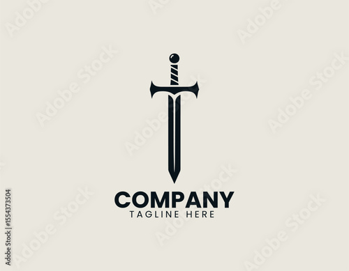 Battlefield Honor Knights Sword Valiant Courage Medieval Warfare Vector Logo Design