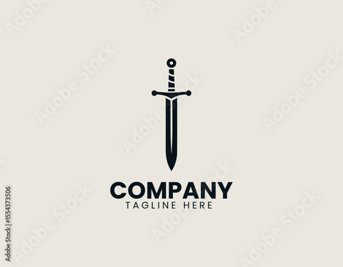 Battlefield Honor Knights Sword Valiant Courage Medieval Warfare Vector Logo Design
