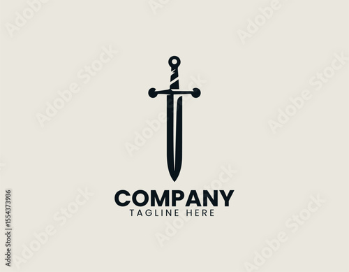 Battlefield Honor Knights Sword Valiant Courage Medieval Warfare Vector Logo Design
