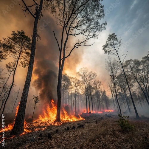 wildfire, forest fire, bushfire, fire in nature, wildfire smoke, burning forest, natural disaster, climate change, environmental disaster, forest burning, wildfire flames, smoke and fire, emergency, f photo