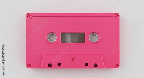 Vibrant Pink Cassette Tape Showcasing Nostalgic Retro Music Vibes and Creative Aesthetics