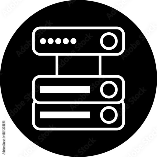 Top-of-Rack Network Switch & Server Connectivity Icon