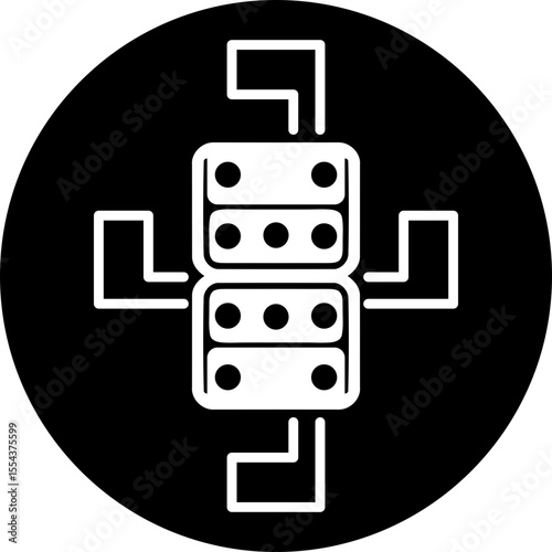 Modular Server Rack & Data Center Node Icon