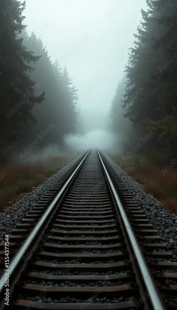 Fototapeta premium railway in fog