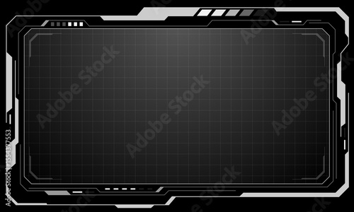 HUD frames white grey user interface elements design modern technology futuristic control panel screen digital hologram window gaming menu touching cyber monitor set on black background vector