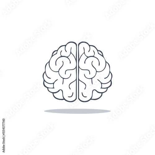 Brain Vector Illustration – Simple Thick Line Design in Clean Modern Flat Logo Style


