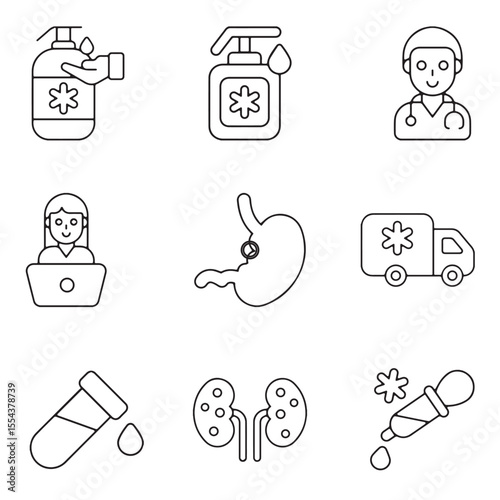 Modern Flat Icons Set for Healthcare and Medicine