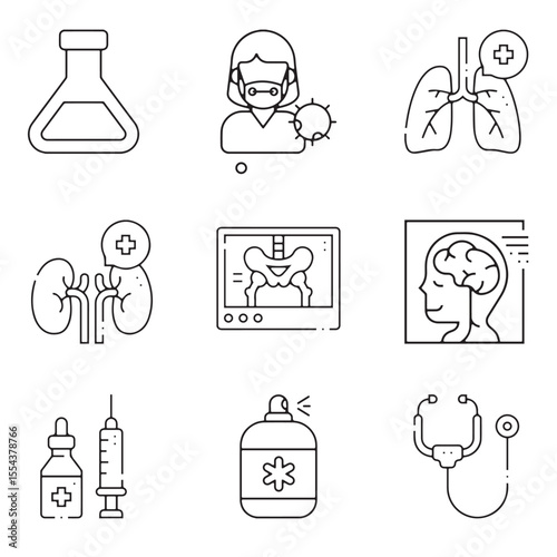 Essential Medical Tools Flat Icon Collection for DesigneEssential Medical Tools Flat Icon Collection for Designe