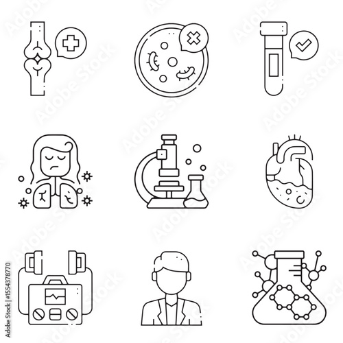Essential Medical Tools Flat Icon Collection for Designe