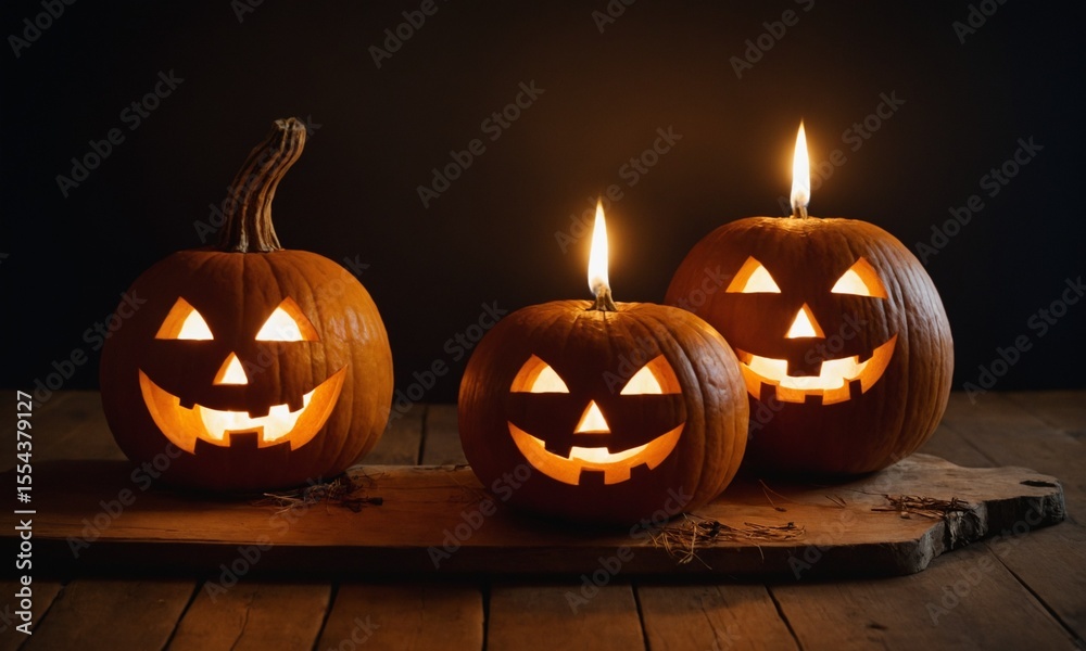 Fototapeta premium jack o lantern with candles