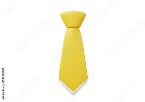 Isolated Simple Yellow Business Tie