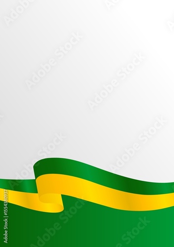 Green and Yellow Brazilian Flag Ribbon Background