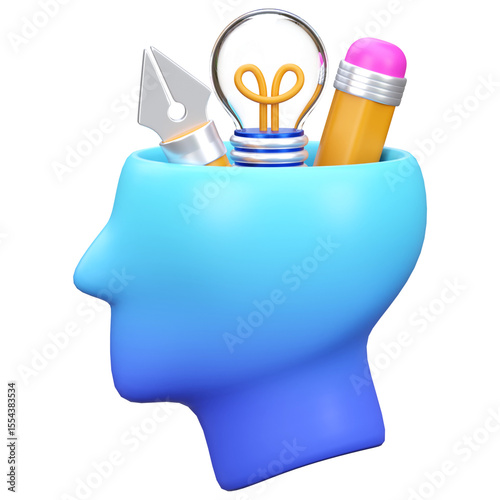 3d render creative thinking