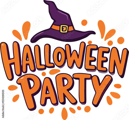 A pop art explosion of Halloween icons, skulls, and party illustrations with comic book text and a sale sticker design