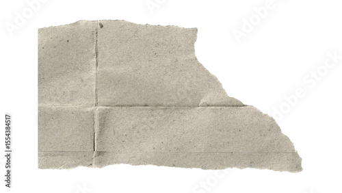 Transparent Background: A distressed, creased piece of light brown paper with jagged, torn edges, ideal for a rugged or vintage aesthetic.
