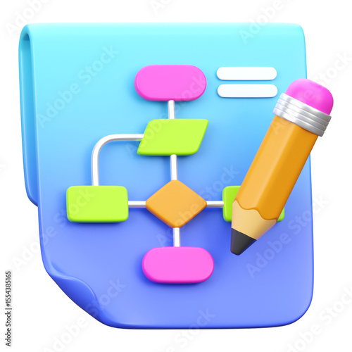 flowchart 3d render