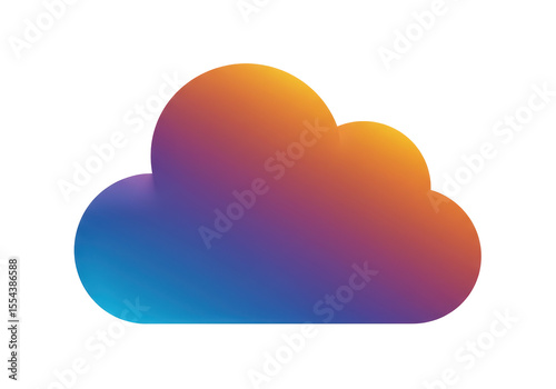 Isolated Gradient Colored Cloud Icon for Cloud Computing