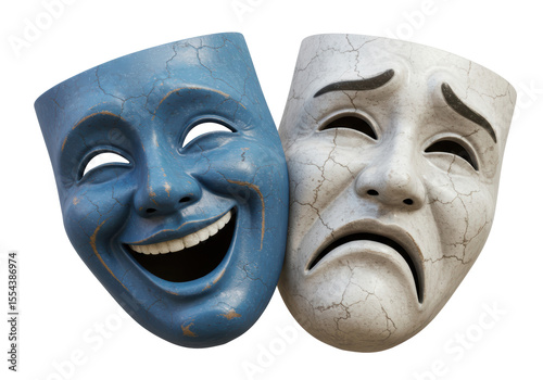 Foto Isolated Theatrical Comedy and Tragedy Masks