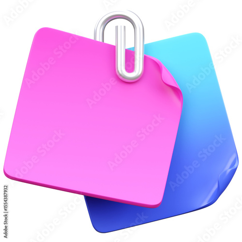 sticky note 3d render