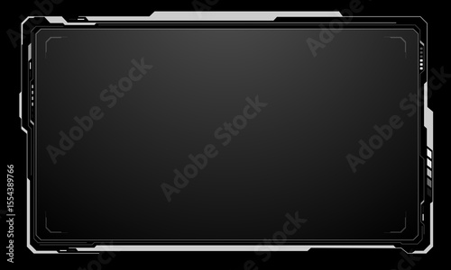 HUD frames white grey user interface elements design modern technology futuristic control panel screen digital hologram window gaming menu touching cyber monitor set on black background vector