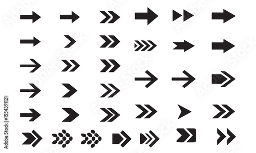 Black arrow vector icon pack