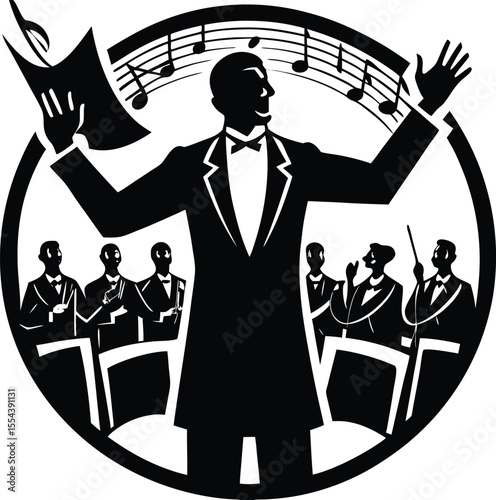 Silhouette of a Choir Conductor