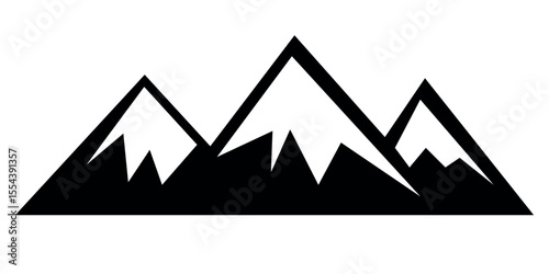 Mountain shape icon vector, rocky mountain icon, mountain silhouette flat trendy vector illustration isolated on white background.