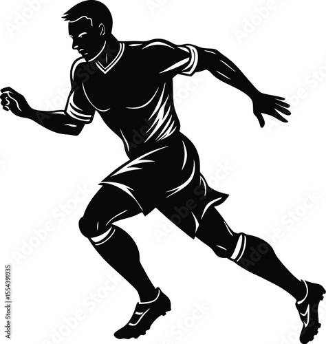 Silhouette of a Football Player Running