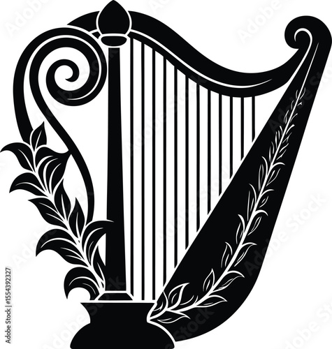 Silhouette of a Harp