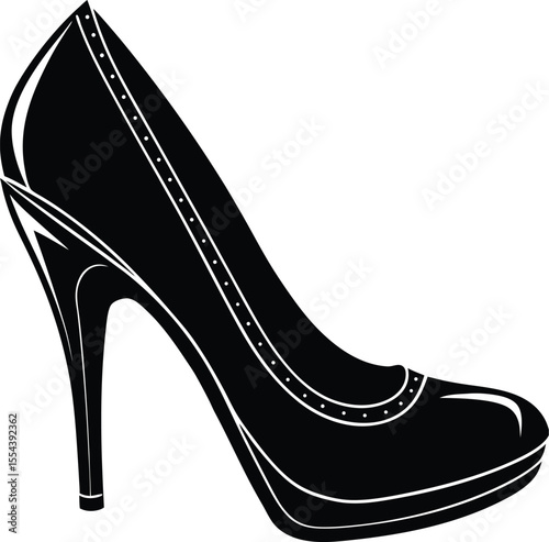 Silhouette of a High Heel Shoe
