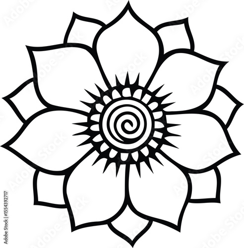 A stylized flower design for creative expression meditative focus and design projects in