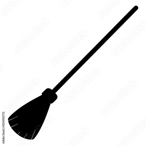 broomstick on white background