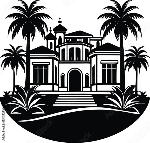 Silhouette of a Luxury Villa