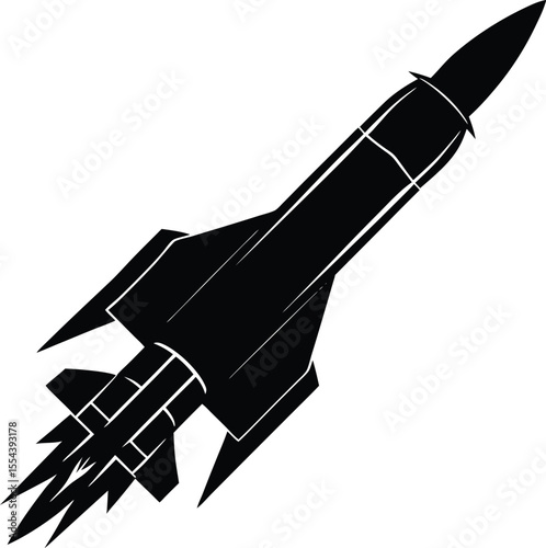 Silhouette of a Missile in Motion