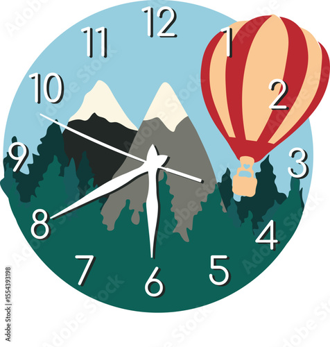  the clock shows the time for mountain travel