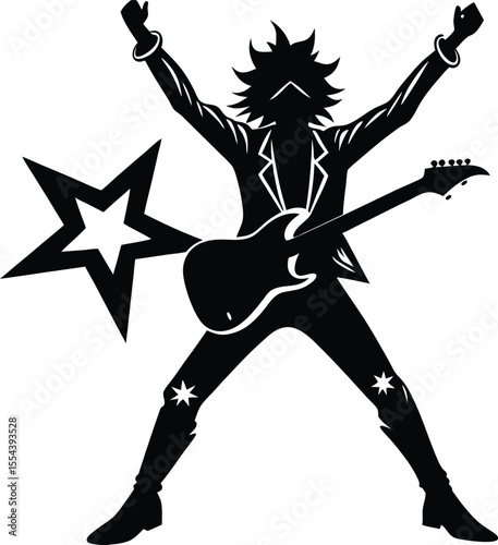 Silhouette of a Rockstar Pose
