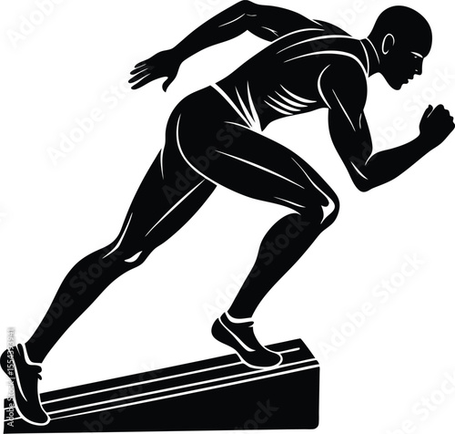 Silhouette of a Sprinter Taking Off