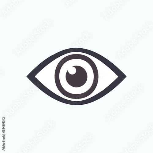 Simple Vector Eye Illustration in Thick Line Logo Style – Minimal Flat Eye Icon for Vision, Optic, or Surveillance Design