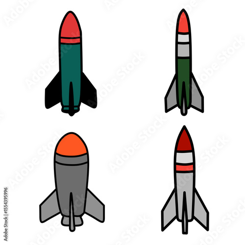rocket in space illustration vector 