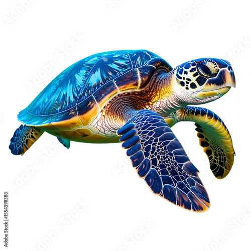  Underwater Sea Turtle PNG Illustration 
