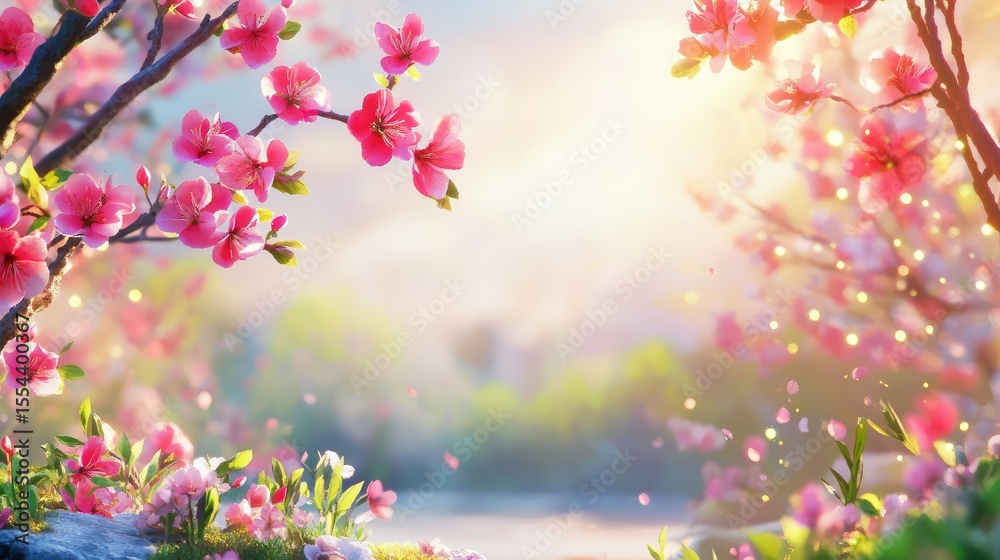 Obraz premium Soft-focus image of radiant blossoms arranged in a tranquil, airy scene, full of luminous color and calm