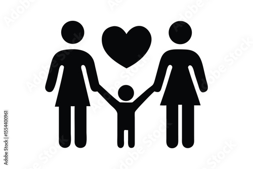 Family Support Icon: A symbol of love and protection for children.