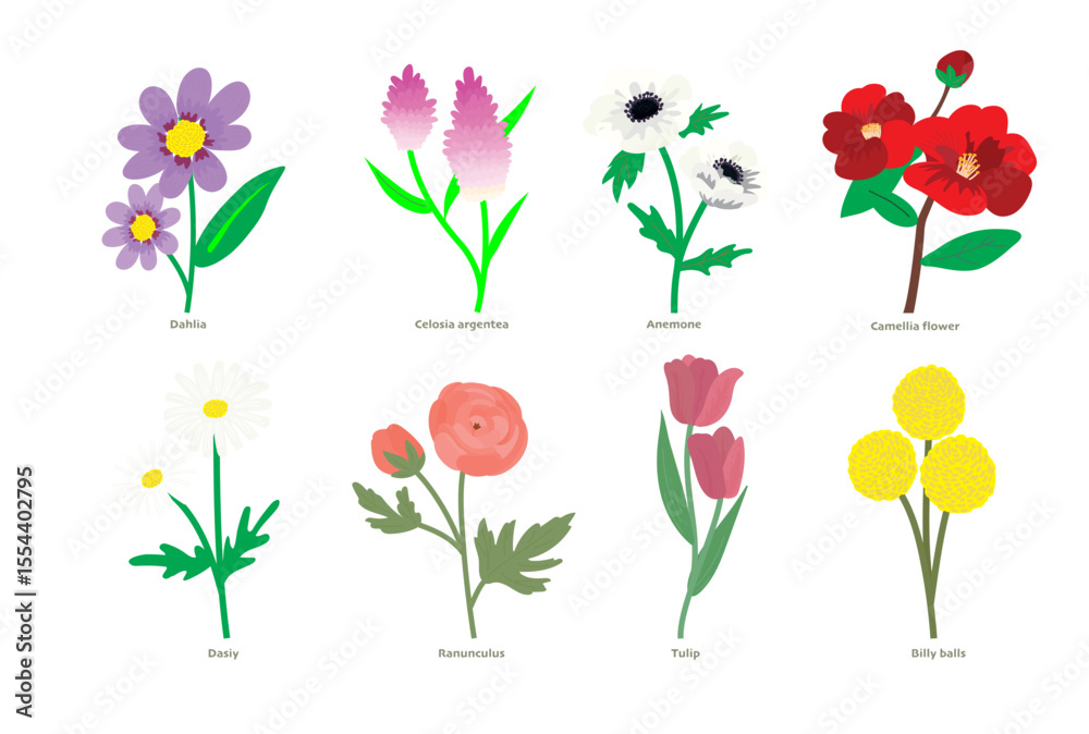 Obraz premium set of colorful tulips