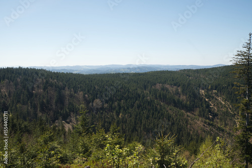 View from Nad Krsli hill in Moravskoslezske Beskydy mountains in Czech republic