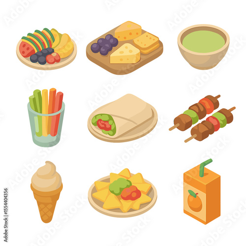 Poolside Snack Icons. Isometric Flat icon set of basement drainage and waterproofing piping: French drain pipe, perforated drain
